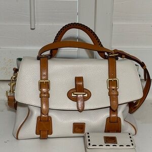 Dooney & Bourke Pebble Leather Satchel + Matching Wallet Set